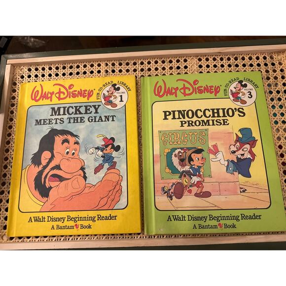 Set of 2 Walt Disney Fun to Read Mickey Meets the Giant & Pinocchio’s Promise - Picture 1 of 13